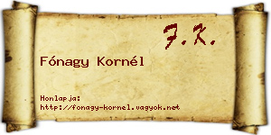 Fónagy Kornél névjegykártya