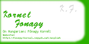 kornel fonagy business card